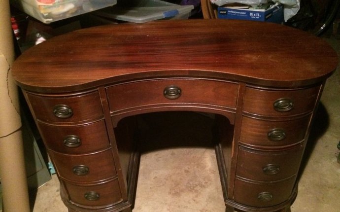 1940s MAHOGANY SLIGH FURNITURE KIDNEY SHAPED DESK -- Antique Price