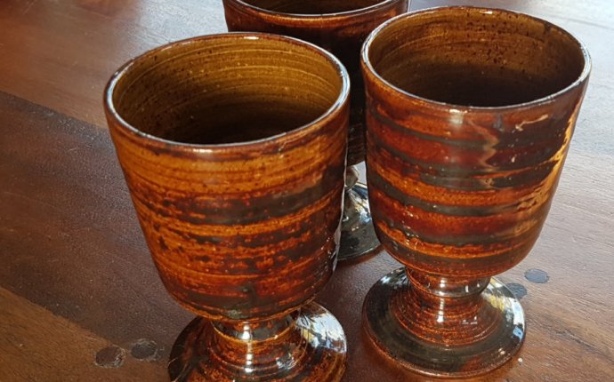 Gorgeous Goblets! A trio of Cornish Mid Century antiques, handmade