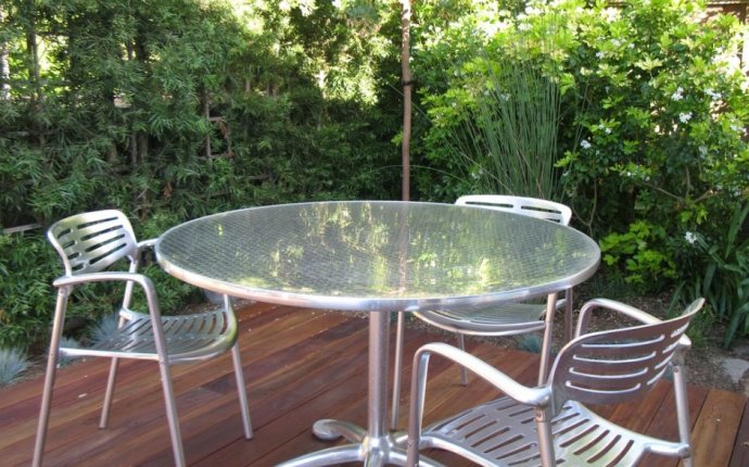 Patio Furniture With Round Glass Table Top Combine SIlver Iron