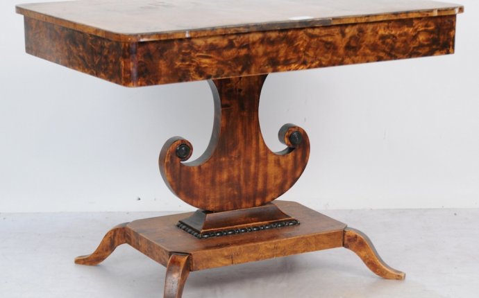 Unusual antique swedish biedermeier horn motif table with ormulu