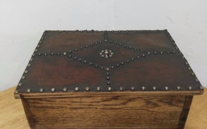 Vintage Restored Wooden Real Leather Box | in Ellesmere Port