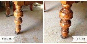 Antique Dresser Leg before-after::AnOregonCottage.com