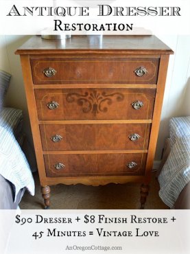 DIY Quick Antique Dresser Restoration - An Oregon Cottage