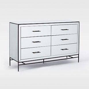 Mirrored Storage 6-Drawer Dresser, Mirror