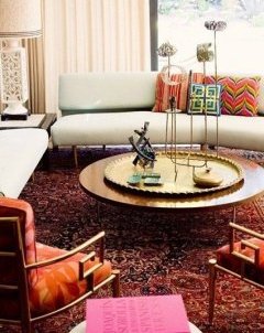 Persian Carpet Interior with Pops of Color Nazmiyal